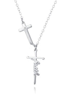 Fashionable Faith Cross Letter Design Necklace For Men And Women