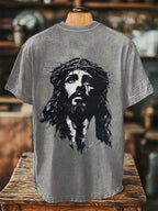 Men's Faith Cross Print Crew Neck T-shirt