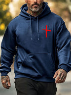 Men's Walk With God Printed Casual Hoodie