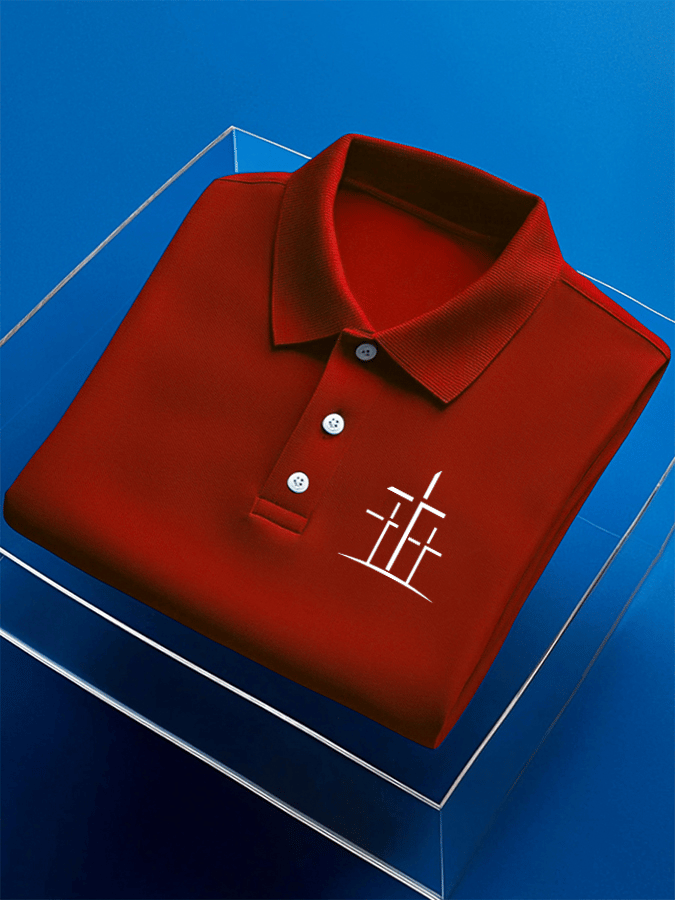 Men's Faith Printed Casual Polo Shirt