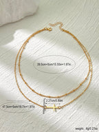 Women's  Double Vintage Fashion Alloy Cross Necklace