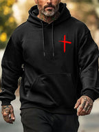 Men's Walk With God Printed Casual Hoodie