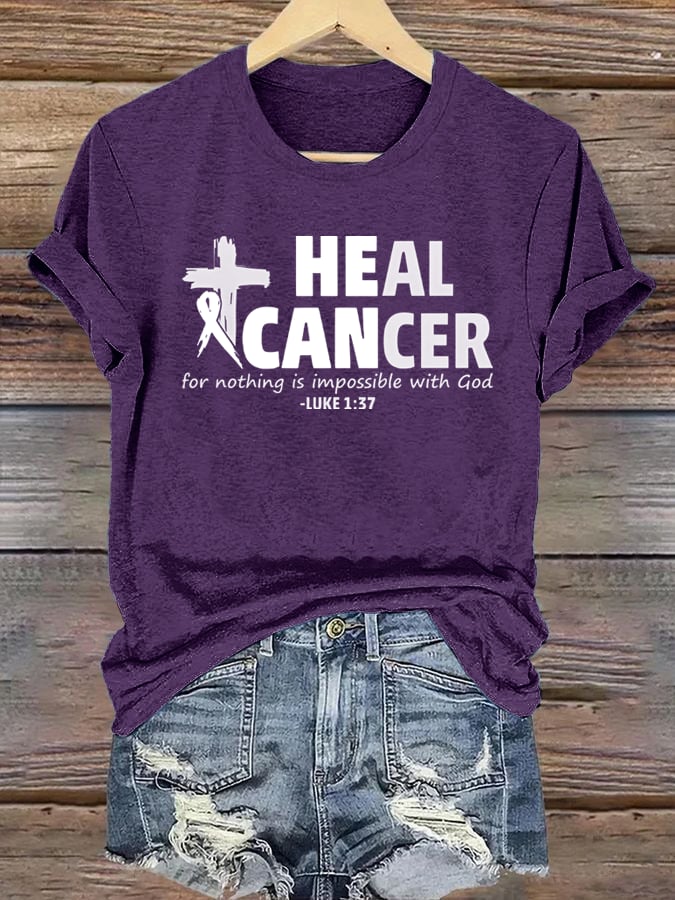 Women's  Lung Cancer HEAL CANCER Classic T-Shirt
