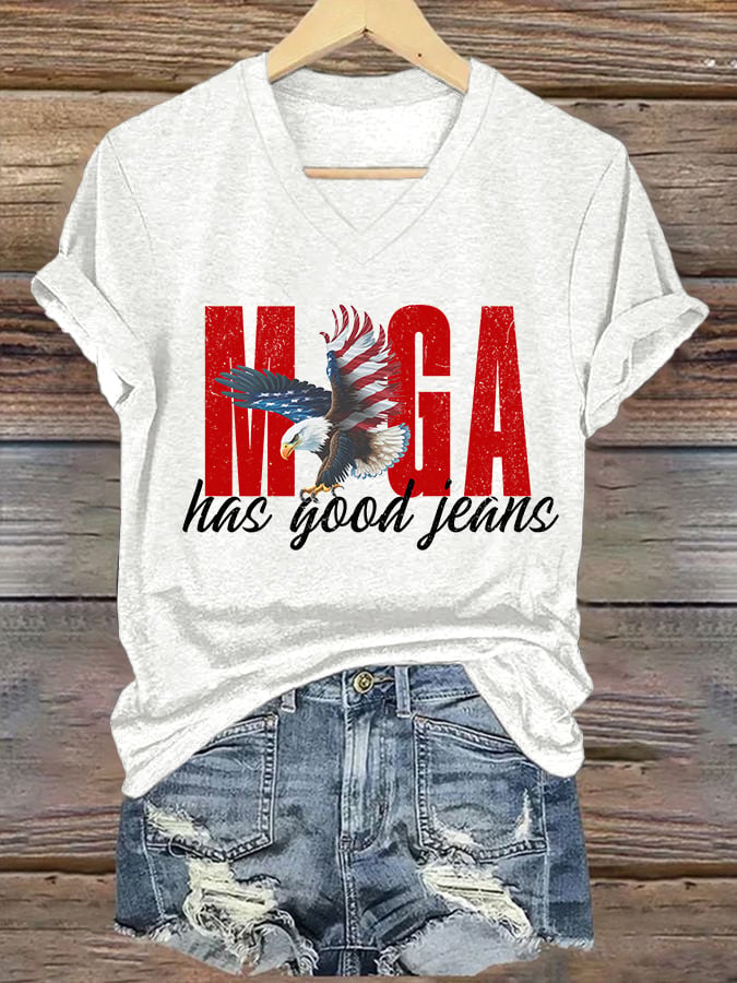 🔥Buy 3 Get 15% Off🔥V-Neck Retro Has Good Jeans Print T-Shirt