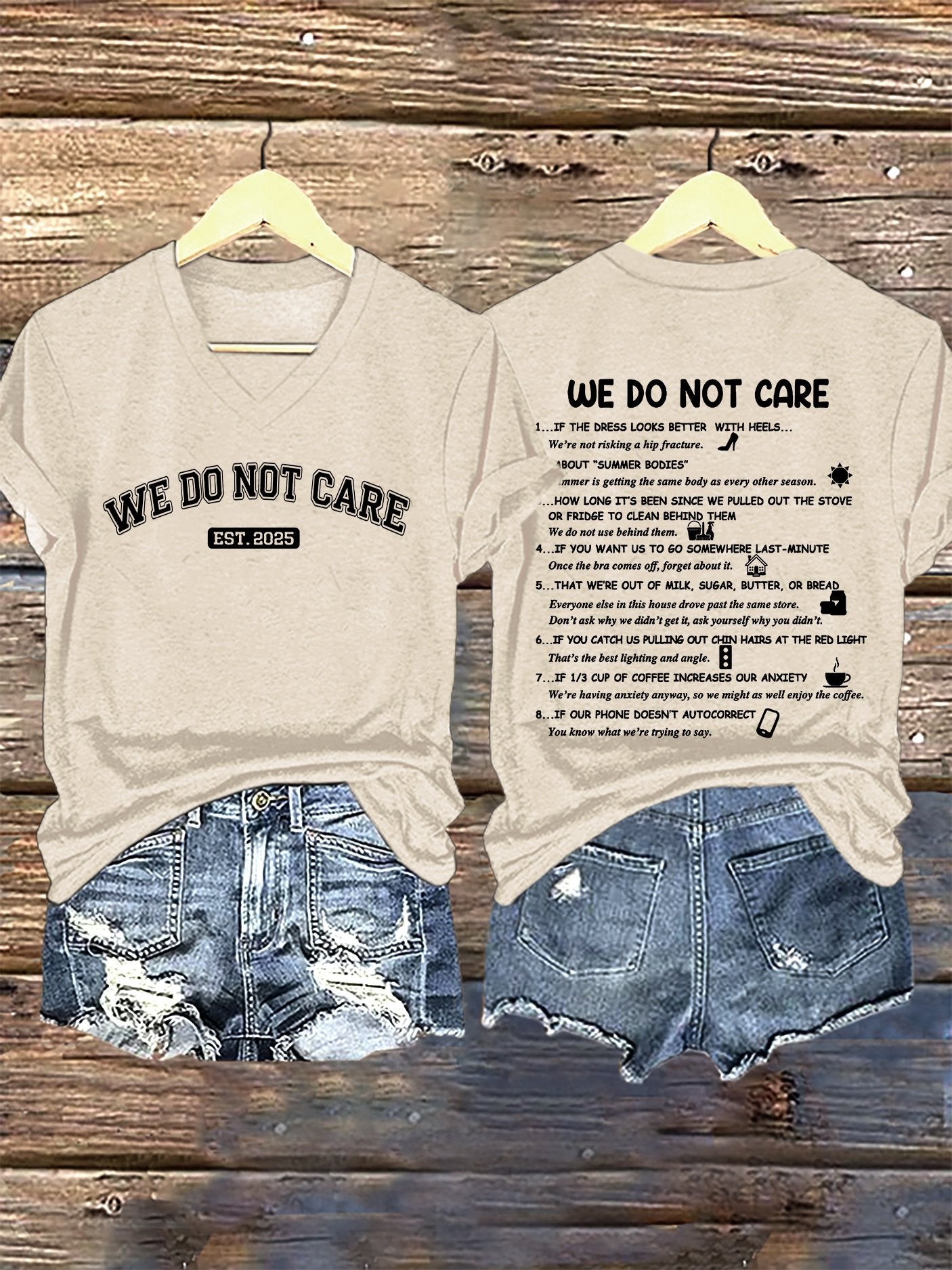 V-Neck Retro Funny WDNC Club Menopause Perimenopause Print T-Shirt