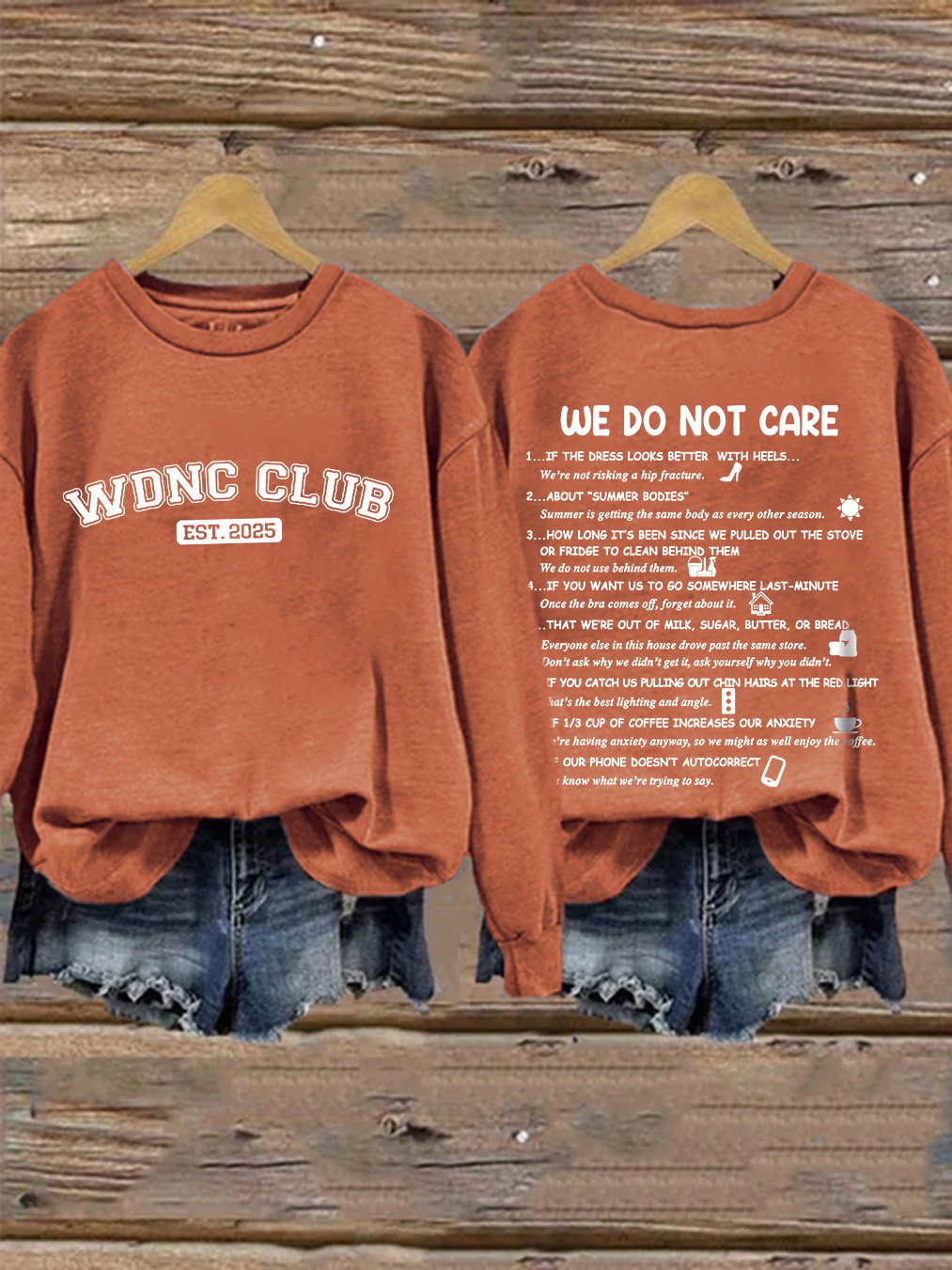 Retro Funny WDNC Menopause Perimenopause Print Sweatshirt