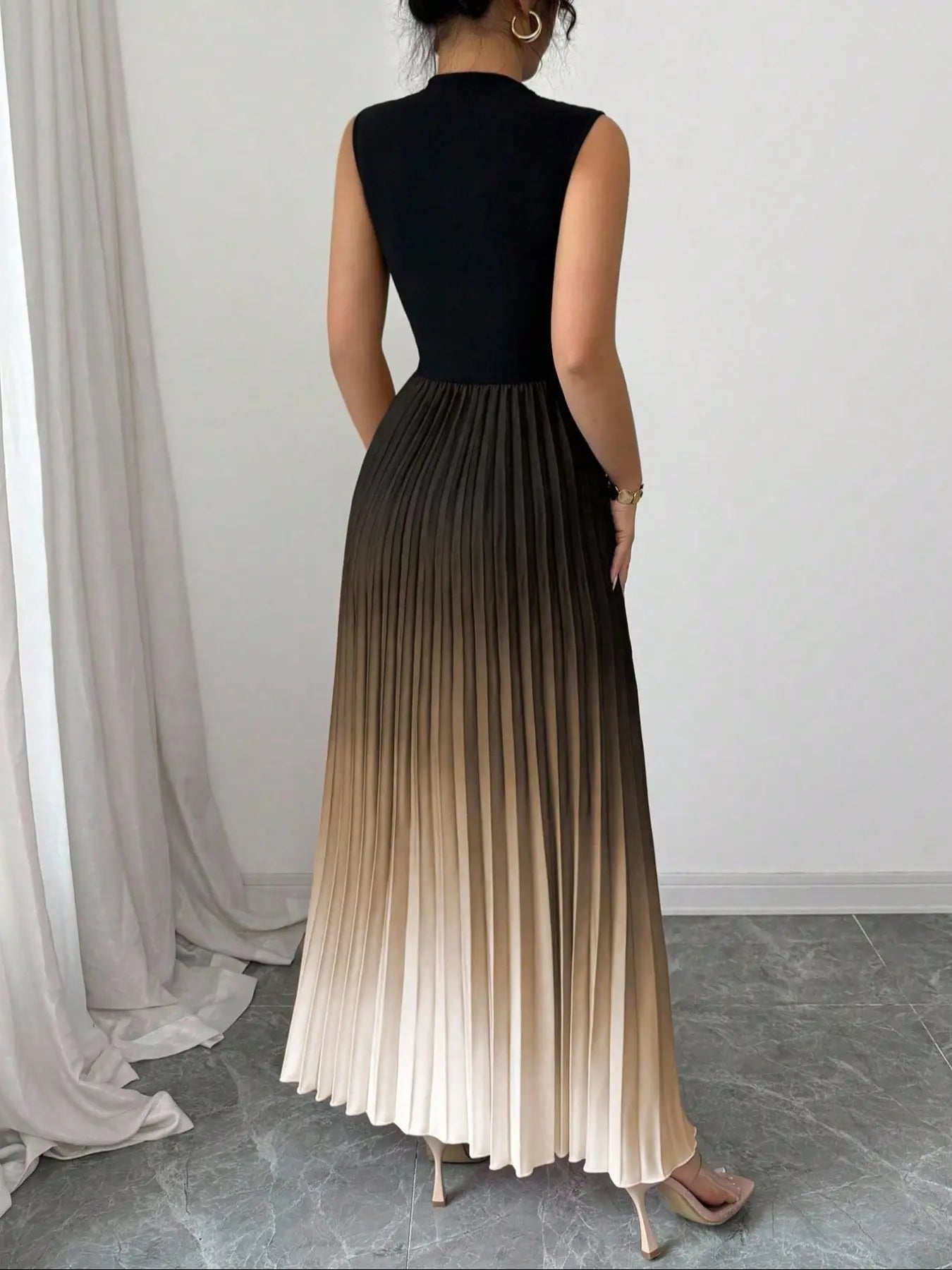 Women's Ombre Print Tank Dress, Elegant Sleeveless Dress for Party, Ladies' Clothes for All Seasons, Formal Dresses, Elegant Classy Flattering