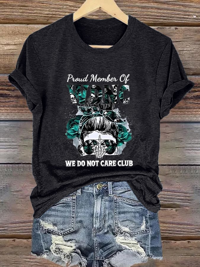 🔥Buy 3 Get 15% Off🔥Women's Round-Neck Retro Funny Proud Member Of WDNC Menopause Perimenopause Print T-Shirt
