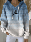 Women's Retro Faith Print Casual Hooded Sweatshirt