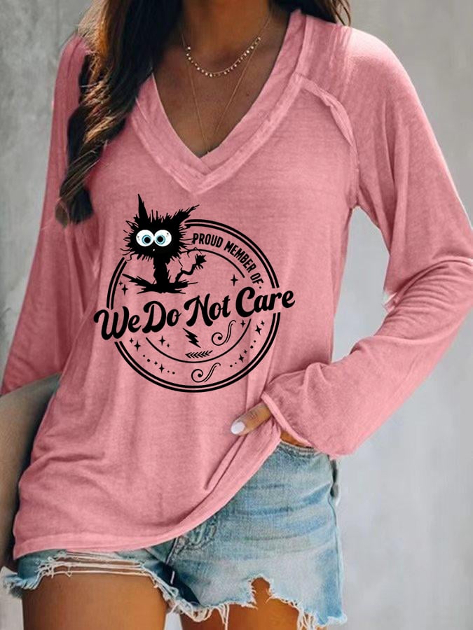 Women's  V-neck Retro Funny Proud Member Of  Club Menopause Perimenopause Print T-Shirt