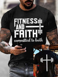 Men's Faith Cross Printed Casual T-shirt