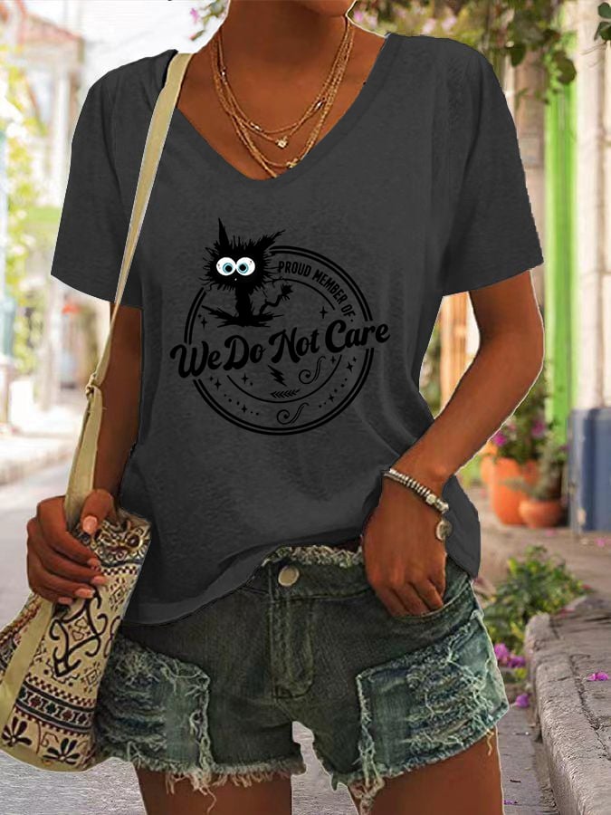 Women's  V-neck Retro Funny Proud Member Of  Club Menopause Perimenopause Print T-Shirt