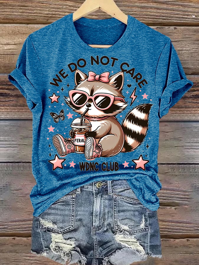 🔥Buy 3 Get 15% Off🔥Women's  Cute little raccoon for Women's WDNC Menopause & Perimenopause Printed T-shirt