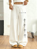 Women's Faith Cross Print Casual Sweatpants