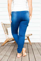Florence Denim Joggers in Dark Blue